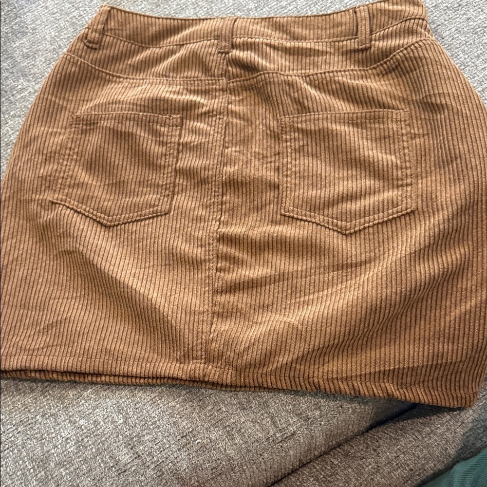 Brown Corduroy Mini Skirt - Picture 3 of 3